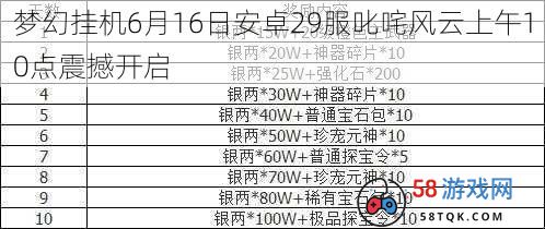 梦幻挂机6月16日安卓29服叱咤风云上午10点震撼开启